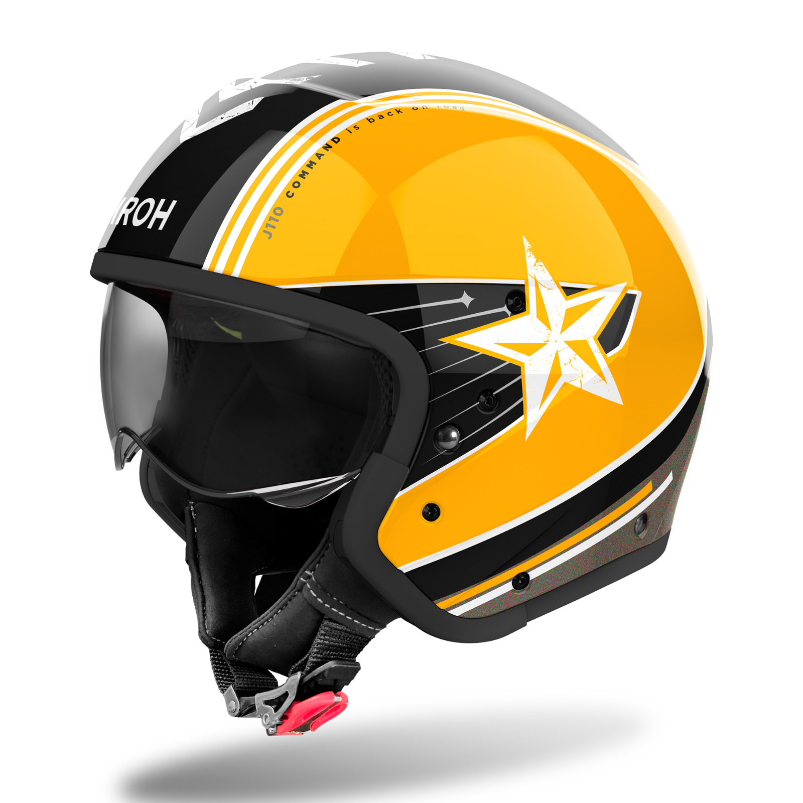 Airoh J110 Convertible ECE2206 Motorcycle Motorbike Helmet Command Yellow Gloss