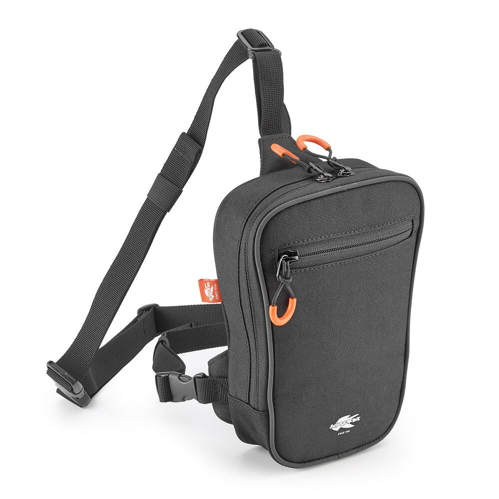 Kappa Motorcycle Motorbike 2 Litre Leg Bag Black Adjustable Straps - ST111