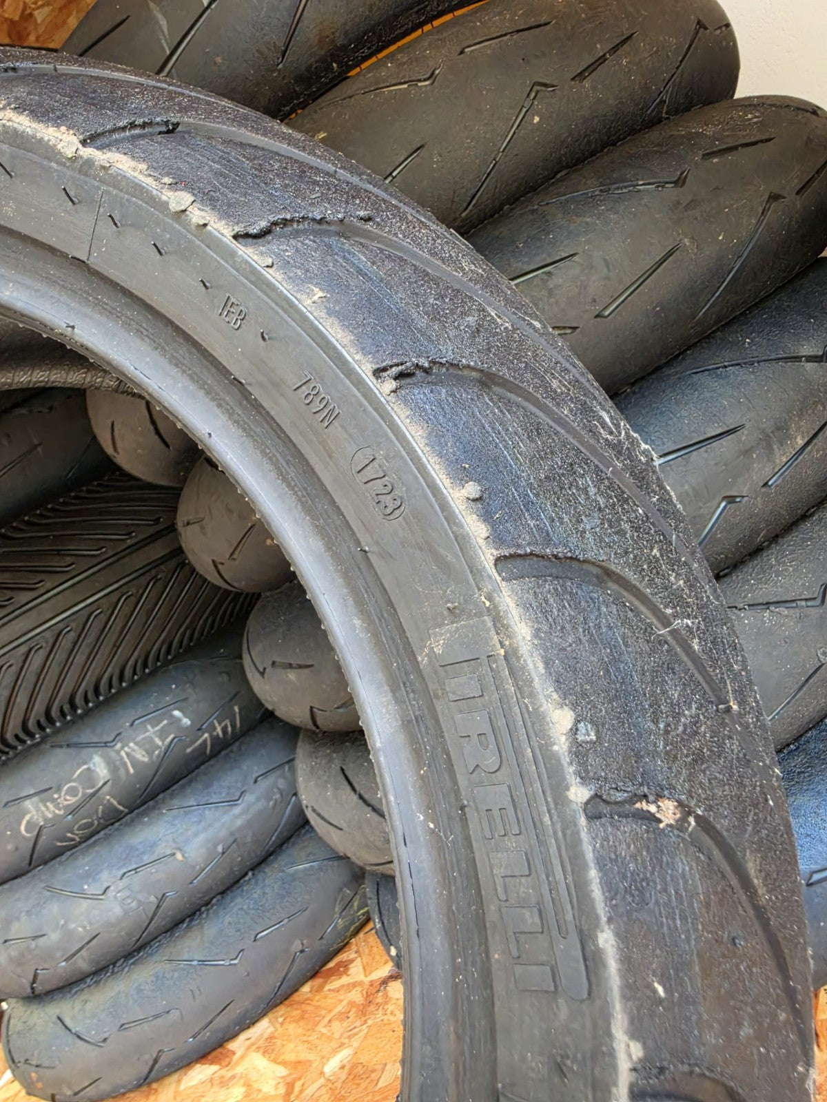 Pirelli Diablo Wet 200/60-17 part worn front BSB scrub tyre 2023