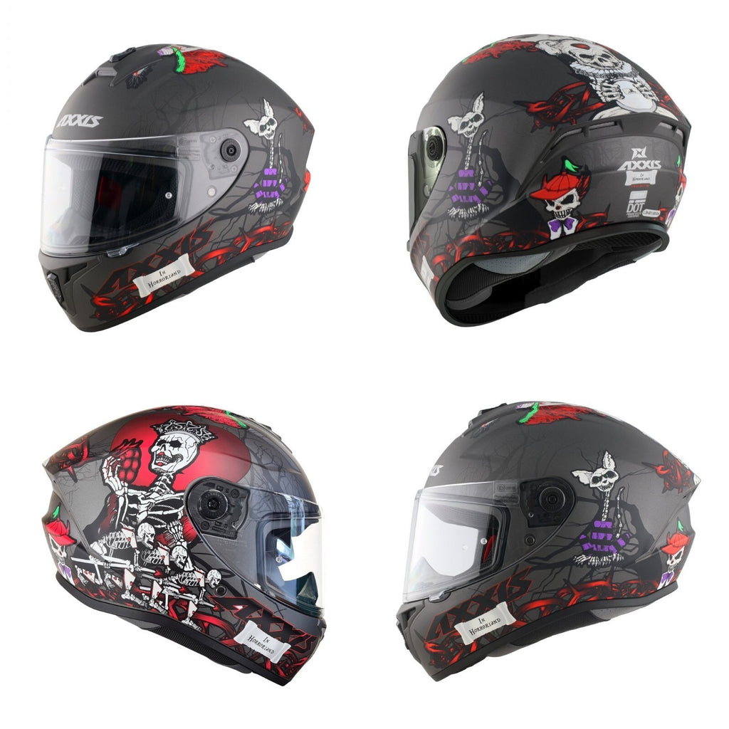 Draken S Horrorland Full Face ECE 2206 Motorcycle Motorbike Helmet Matt Titanium