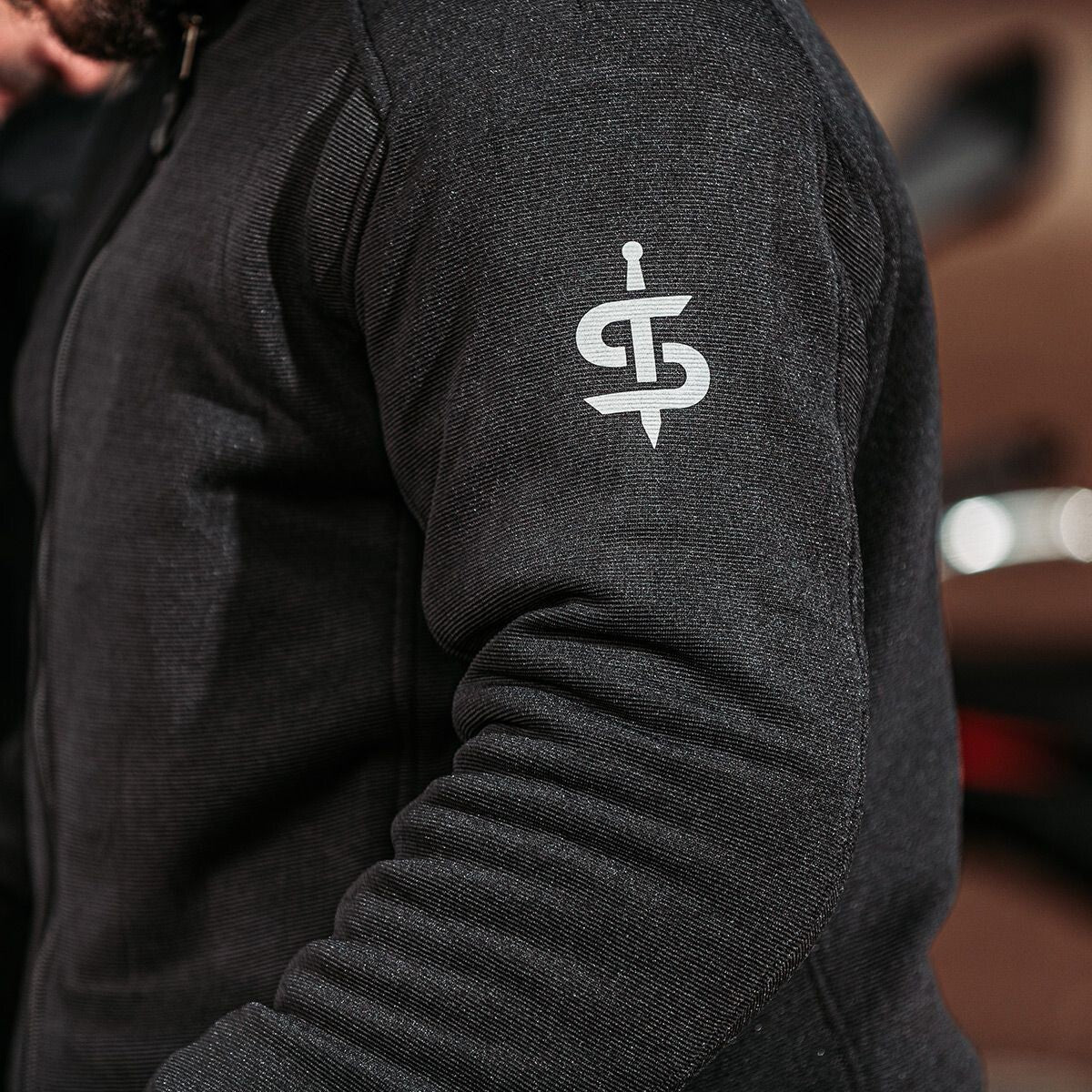 Spada Blade Zip Front CEAA Motorcycle Motorbike Armoured Hoodie Black