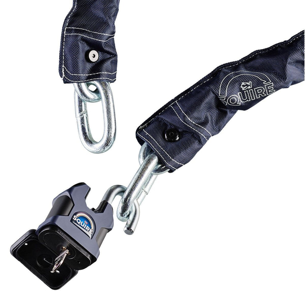 Motorcycle Bicycle Squire 14mm Chain SS65CS Padlock Inc. Sold Secure - Diamond