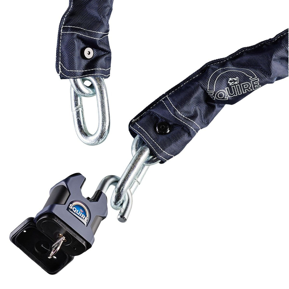 Motorcycle Bicycle Squire 14mm Chain SS65CS Padlock Inc. Sold Secure - Diamond