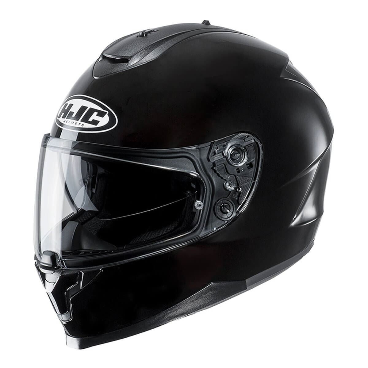 HJC C70 Gloss Metal Black Motorcycle Motorbike Full Face Helmet Replaces IS-17