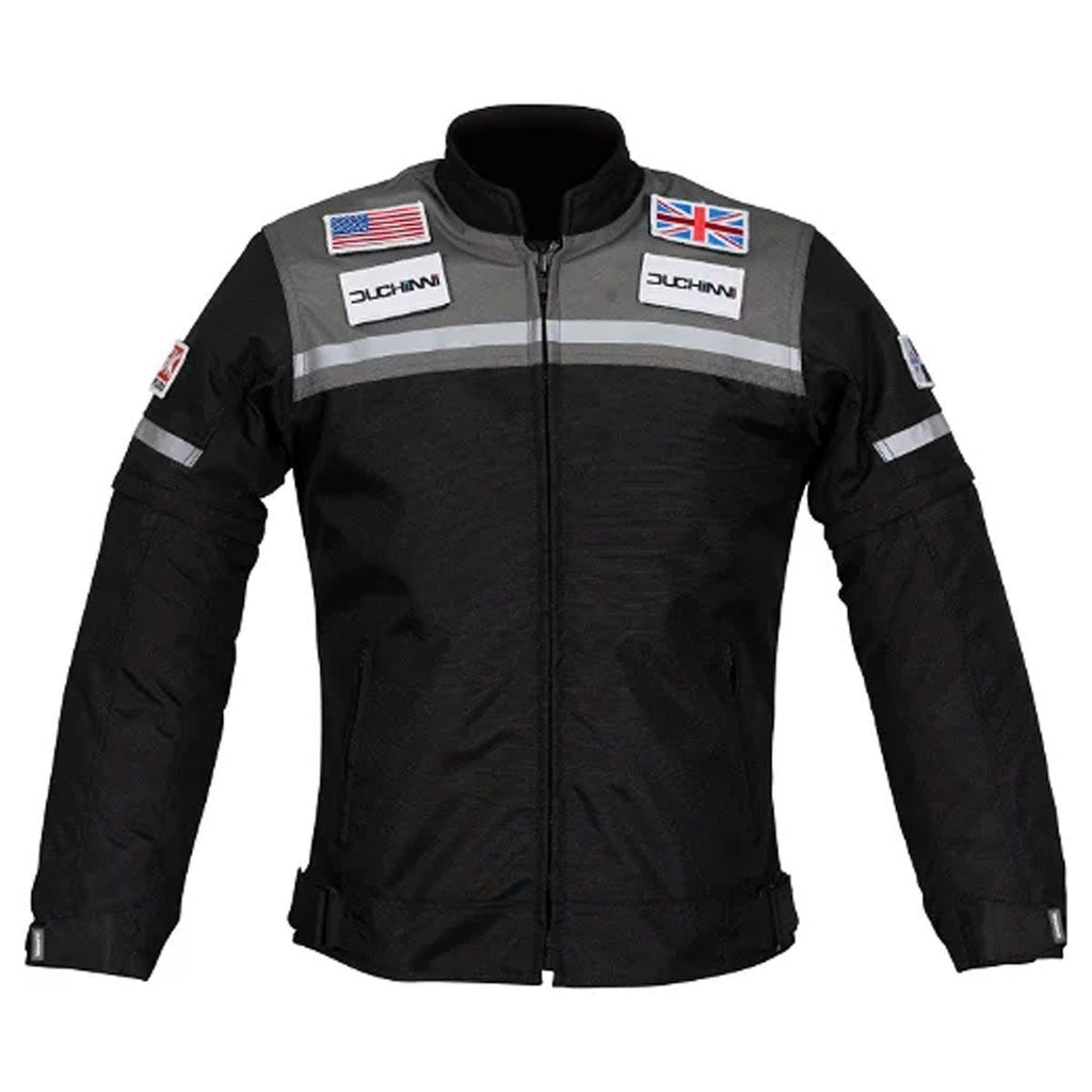 Duchinni Grid Kids CEAA Motorcycle Motorbike Jacket Black Gun