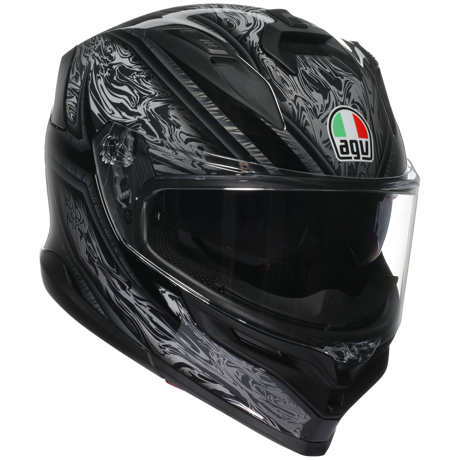 AGV K7 Damascus Black Silver Full Face Sport Touring Motorcycle Motorbike Helmet