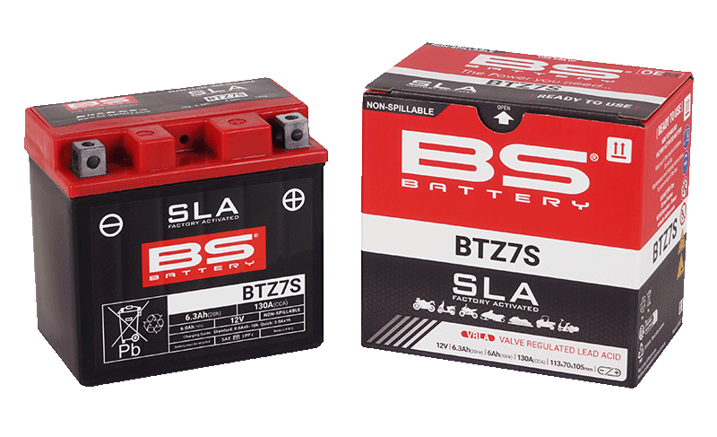 BS Battery BTZ7S YTZ7S Equivalent 12V 6Ah Motorcycle Motorbike SLA Battery