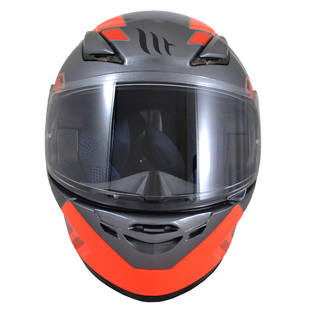 MT Revenge Zusa Full Face Motorcycle Motorbike Helmet Fluo Orange & Red