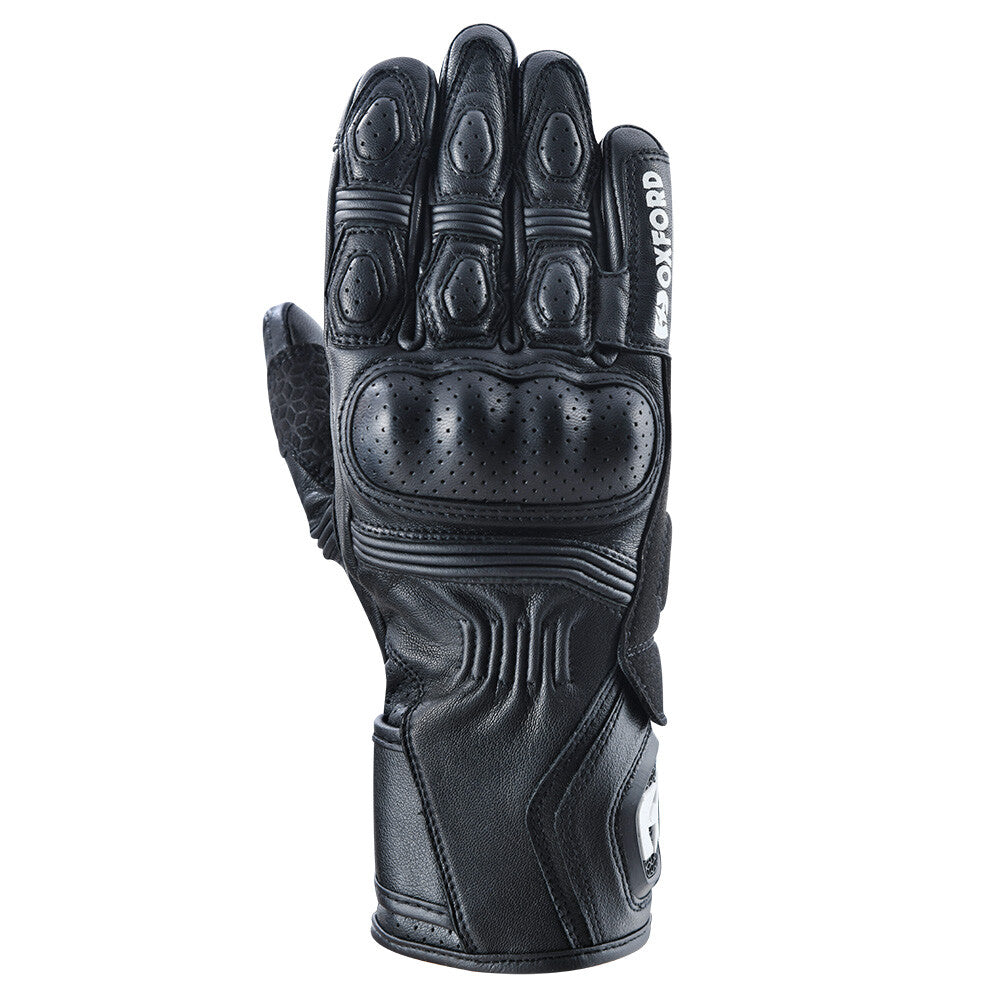 Oxford RP-5 2.0 Mens Leather Sports Motorcycle Motorbike Glove Stealth Black