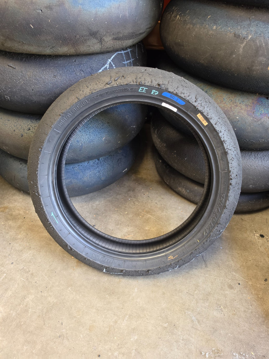 Pirelli Diablo Superbike SC1 125/70-17 Used BSB Scrub Motorcycle Tyre - FS1