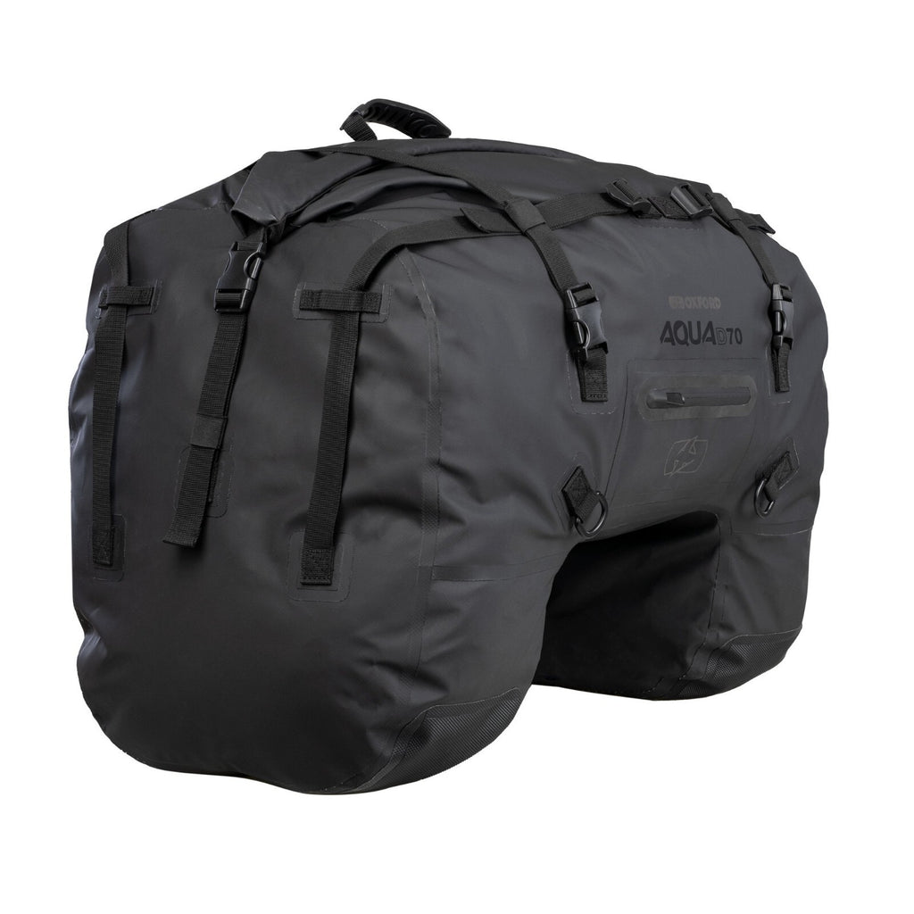 Oxford Aqua D-70 Waterproof Motorcycle Motorbike Saddle Duffel Roll Bag Black