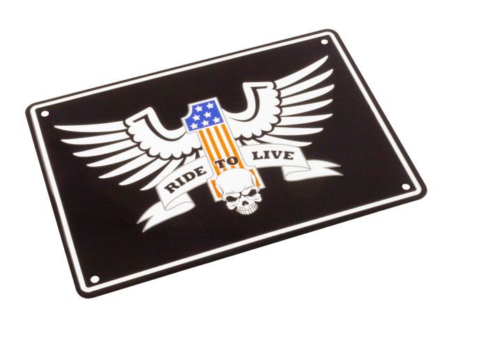 Bike It Motorcycle Motorbike Aluminium Live To Ride Parking Sign 205mm x 290mm