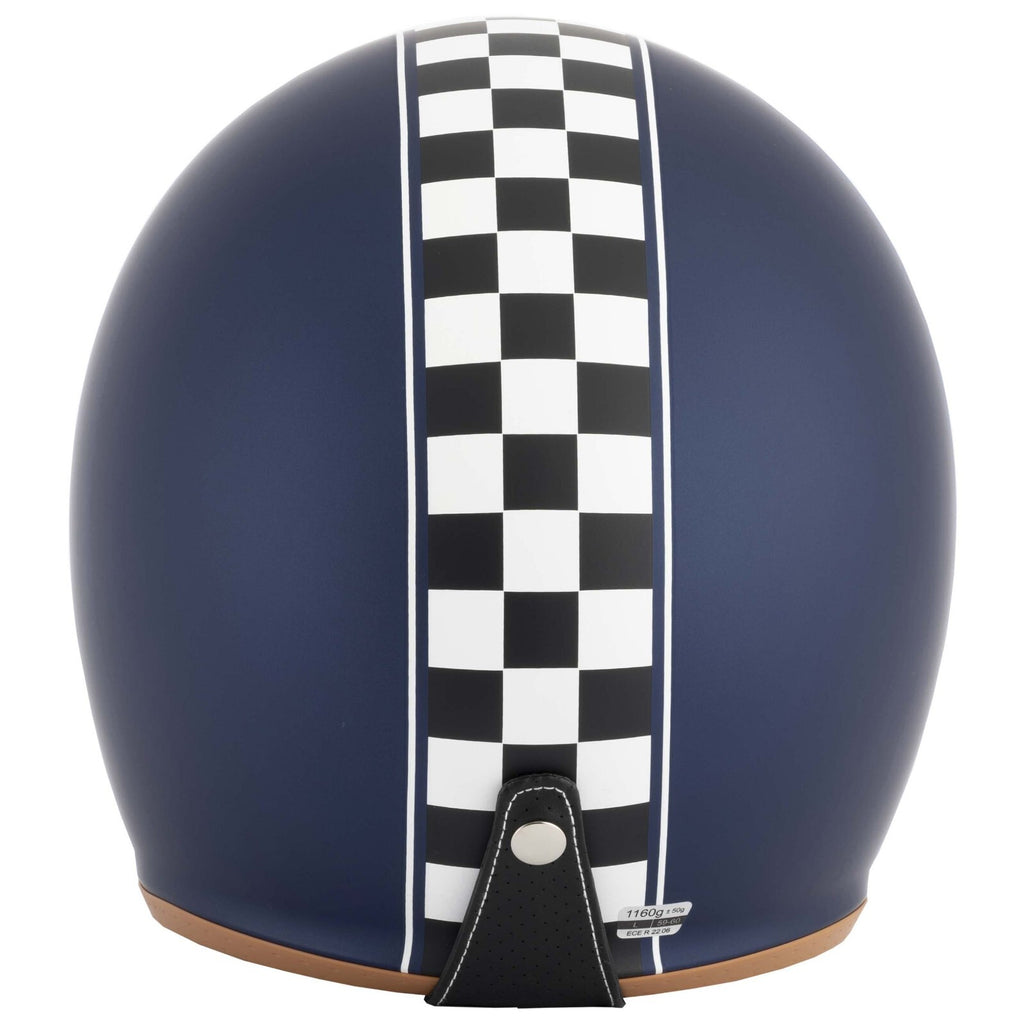 VCAN H589 Classic Retro Open Face Motorcycle Motorbike Helmet Victory Matt Blue
