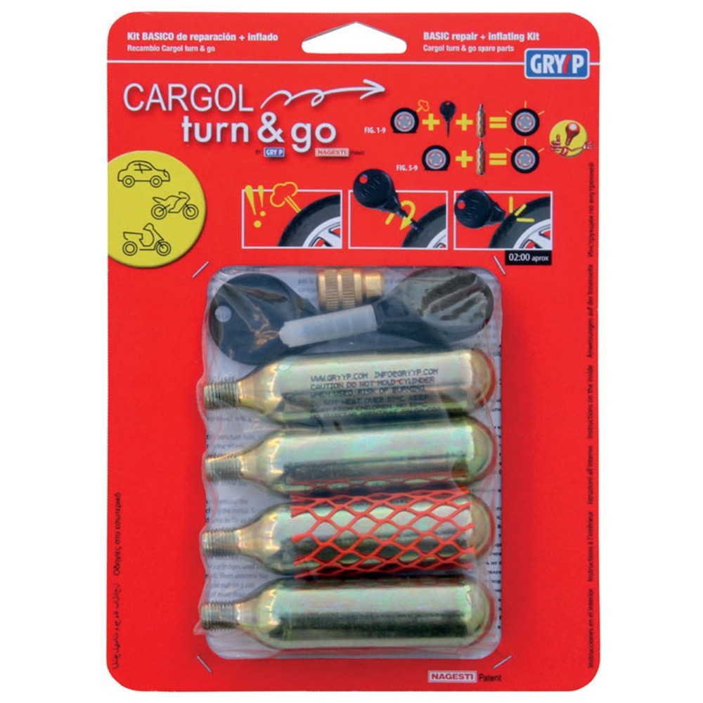 GRYPP  Cargol Turn & Go Repair Kit 4 Emergency Motorbike Tyre Repair Kit