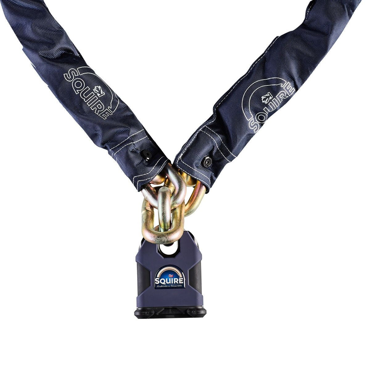 Motorcycle Squire Samson 16mm 1.5m Chain SS80CS Padlock Inc. Sold Secure - Gold