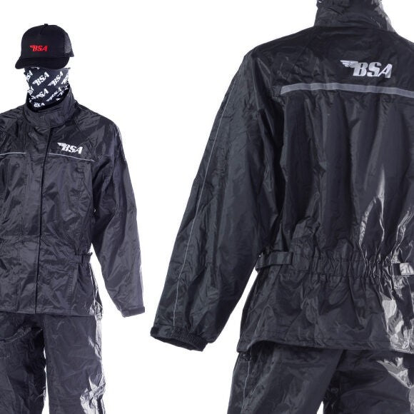 BSA Waterproof Motorcycle Motorbike Over Jacket - Black