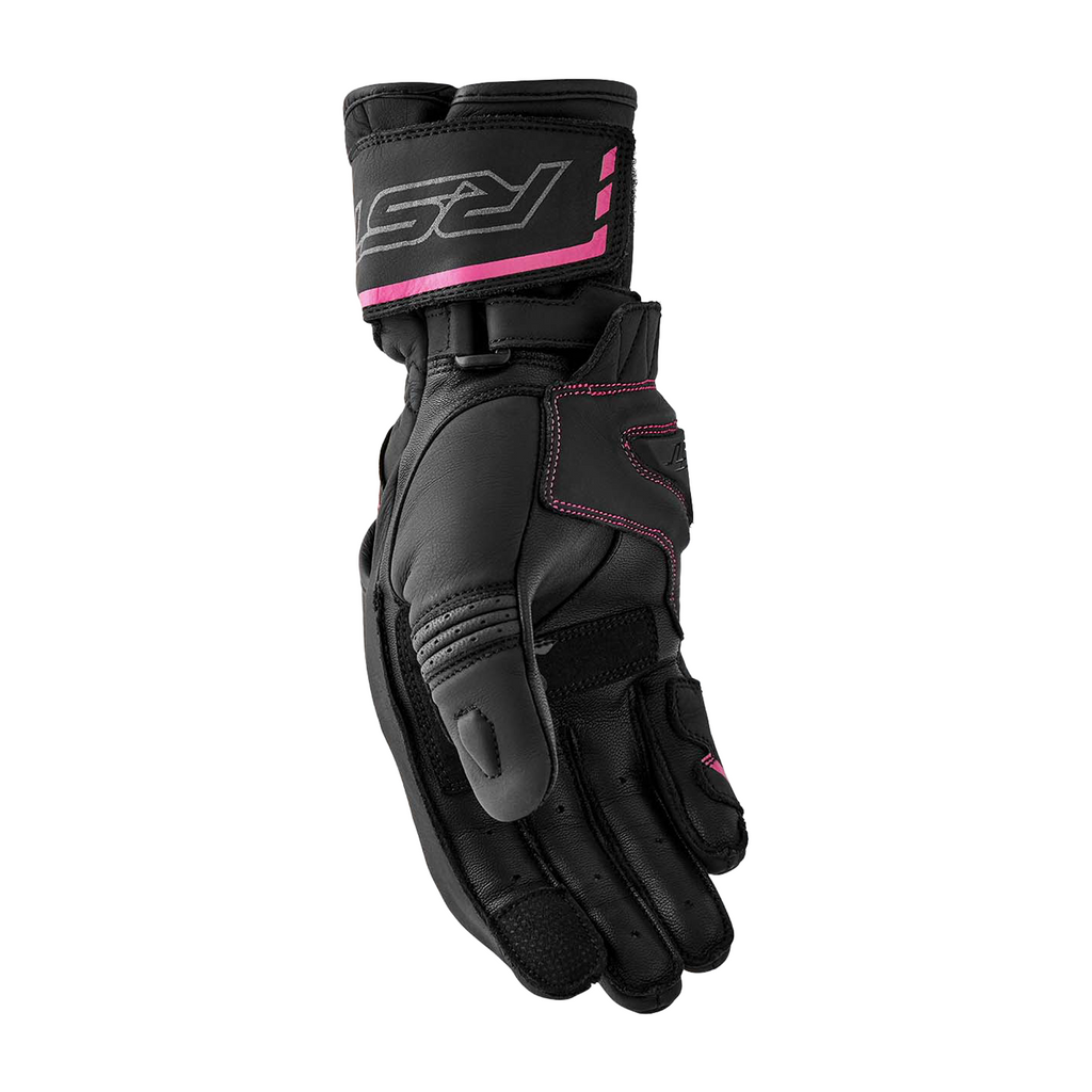 RST S-1 CE Ladies Leather Sports Motorcycle Motorbike Gloves - Black Pink