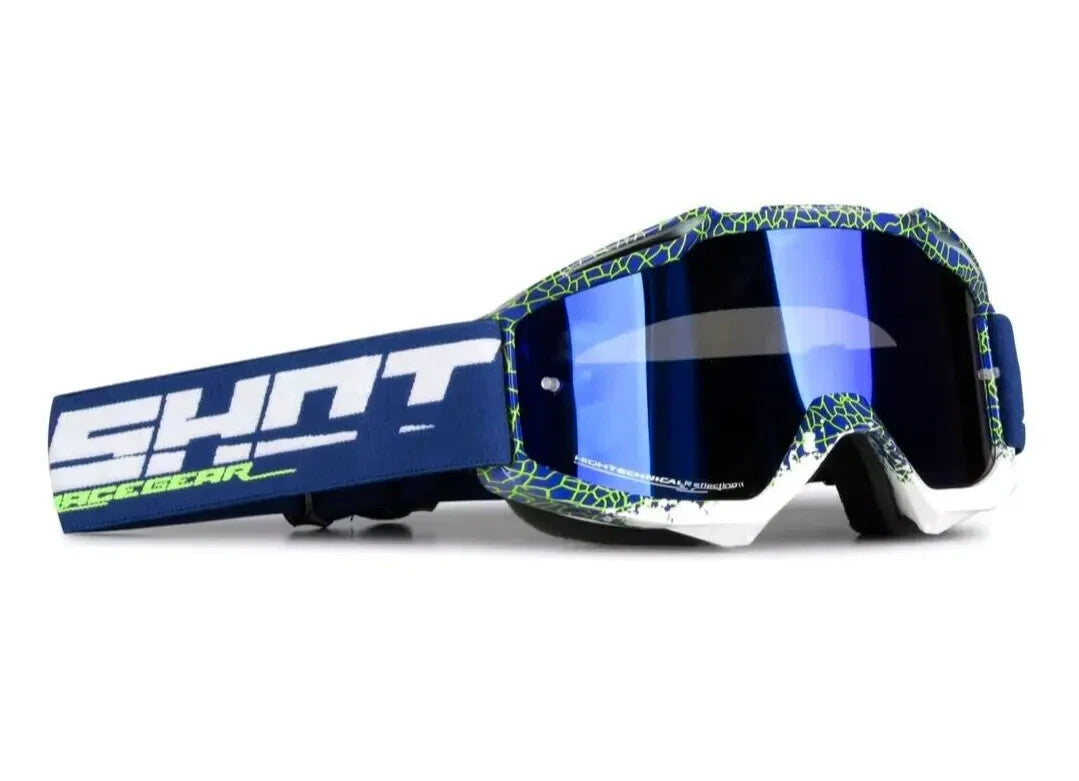 Shot Iris Dunke Blue/Neon Yellow Glossy Motocross Goggles