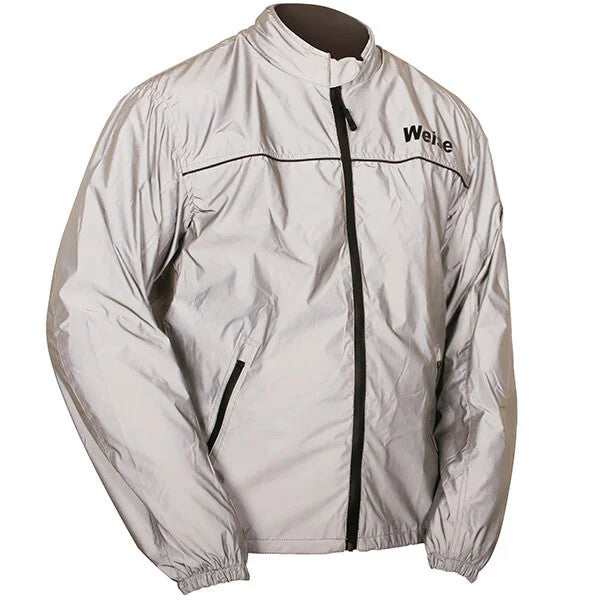 Weise Vision 2.0 HiVis Bright Waterproof Motorcycle Motorbike Over Jacket Silver