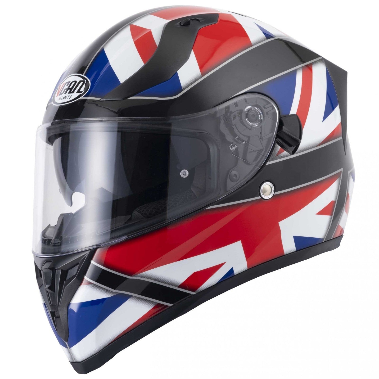 VCAN H128 Full Face Union Jack ACU Gold ECE 2206 Motorcycle Motorbike Helmet