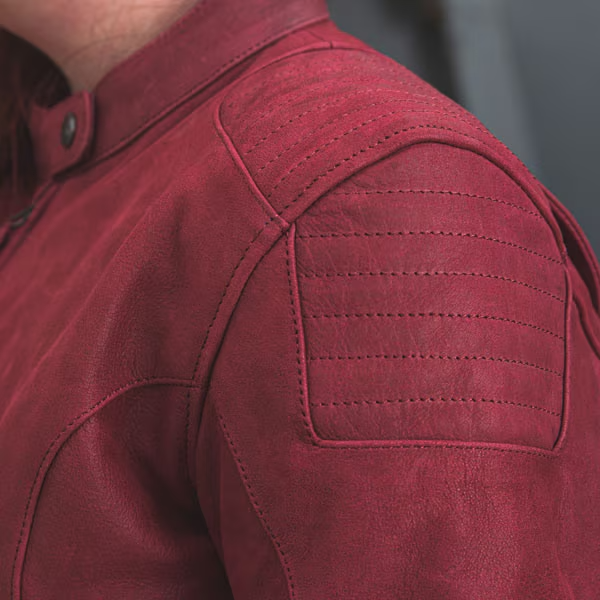 Furygan Ladies Retro Motorcycle Leather Jacket Debbie - Bordeaux/Burgundy