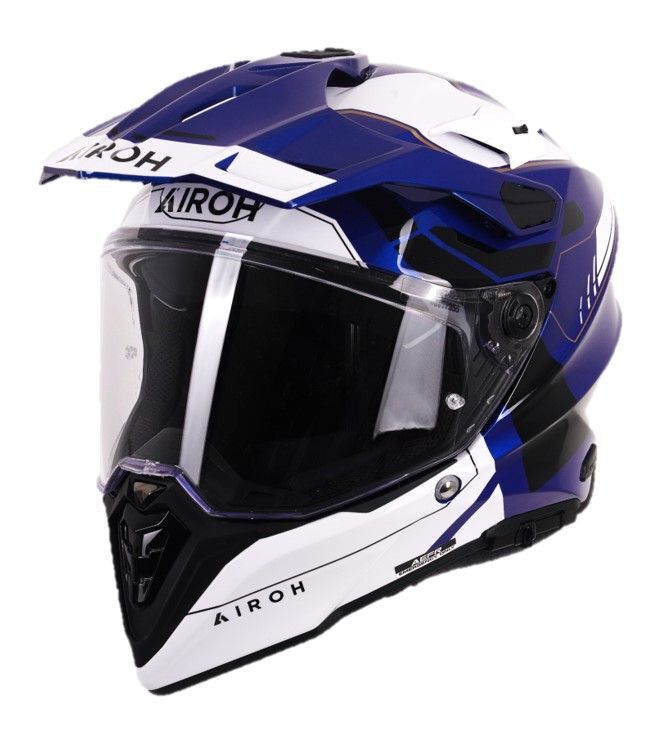 Airoh Commander 2 Adventure ECE 22.06 Carbon Motorcycle Helmet Reveal Blue Gloss