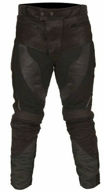 Buffalo Endurance Waterproof Leather Textile Mixed Trousers Pants Jeans - Black