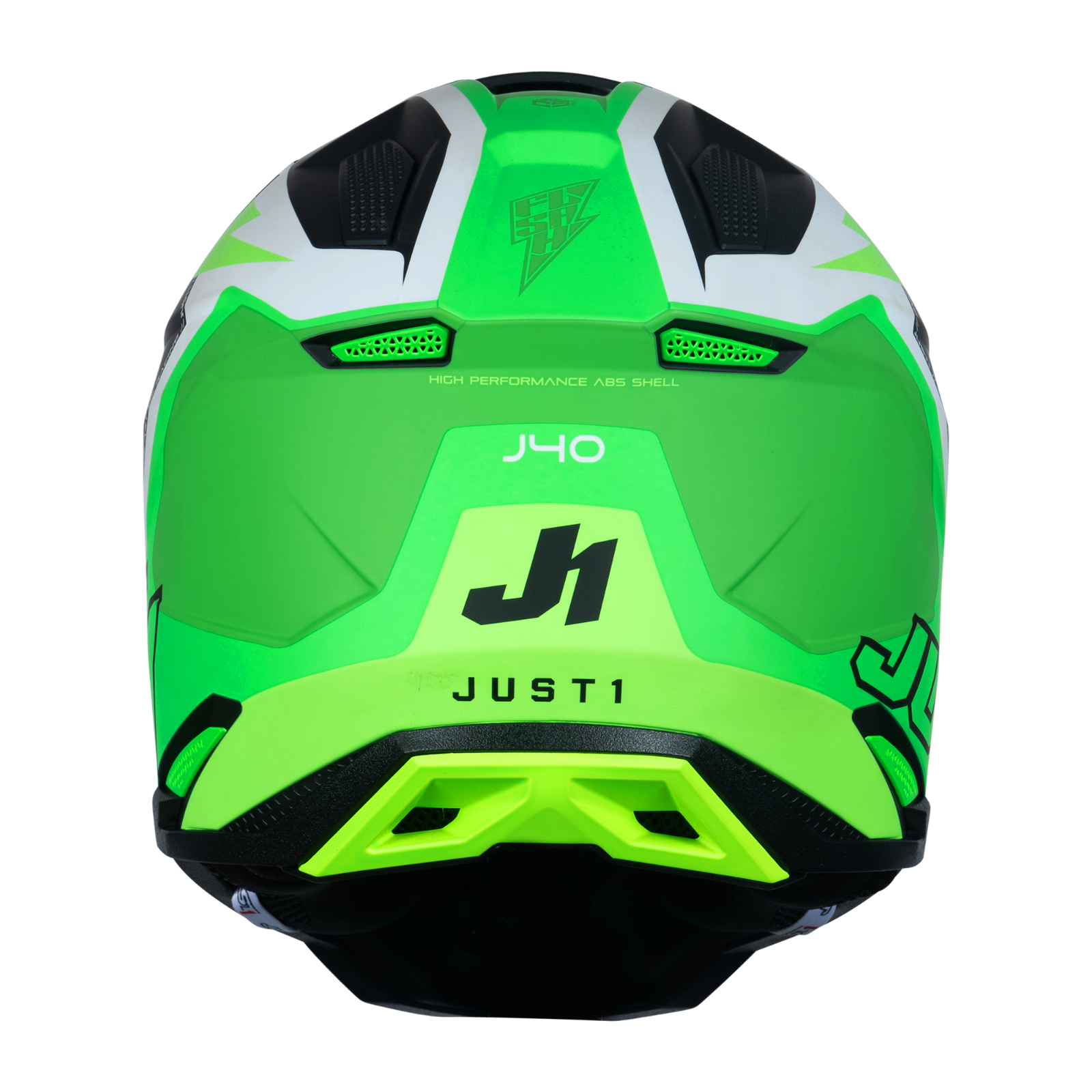 Just1 J40 Motocross Motorcycle Motorbike Helmet Flash Fluo Green / White / Black