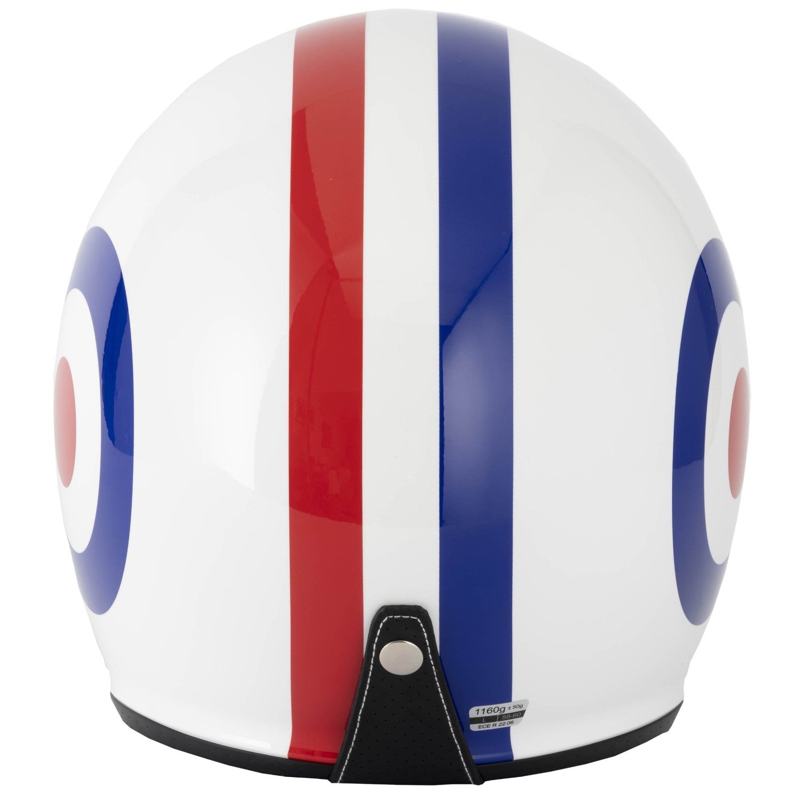 VCAN H589 Classic Retro RAF Roundel Open Face Motorcycle Motorbike Helmet White