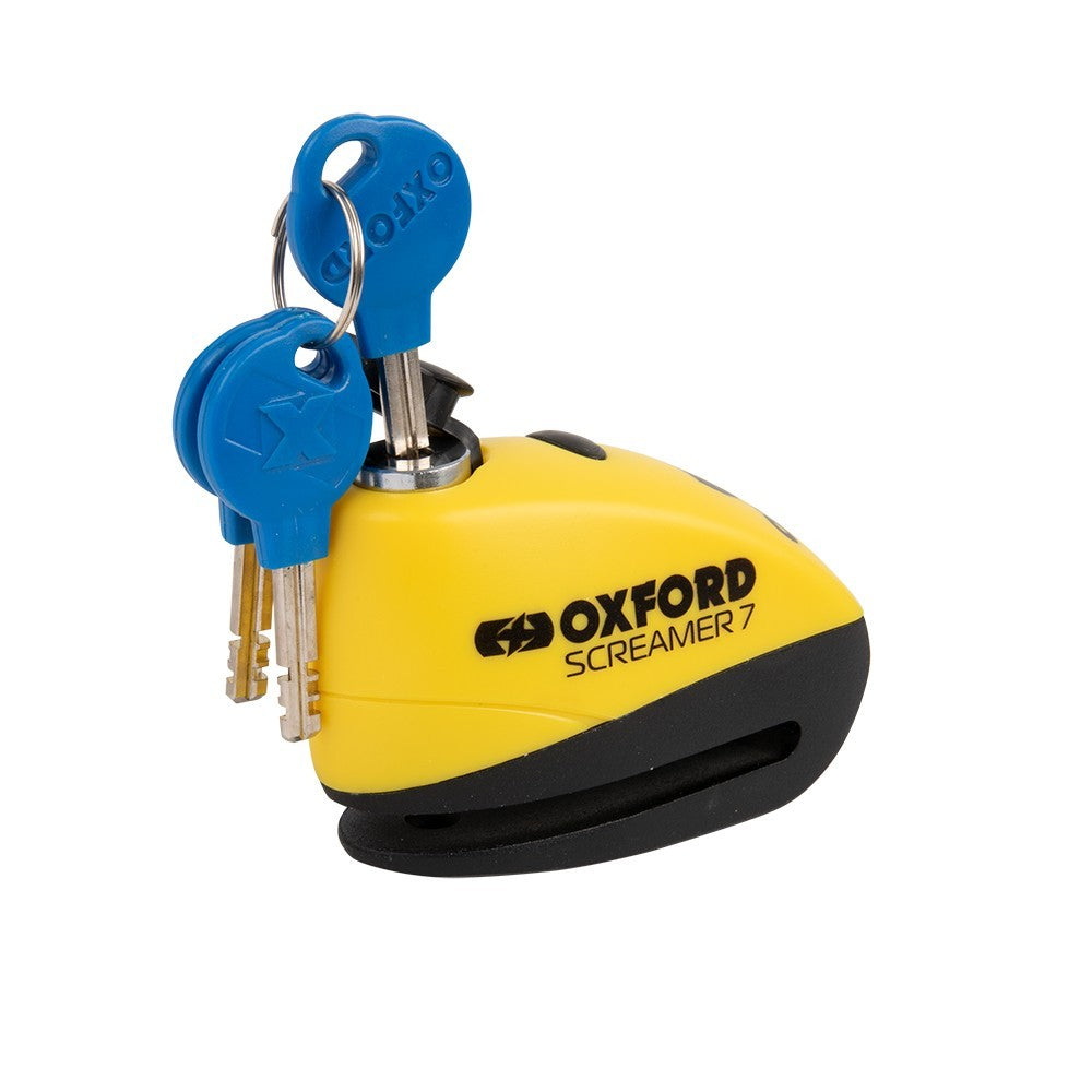 Oxford Screamer 7 Disc Lock Alarm Motorbike Motorcycle Security Yellow LK290