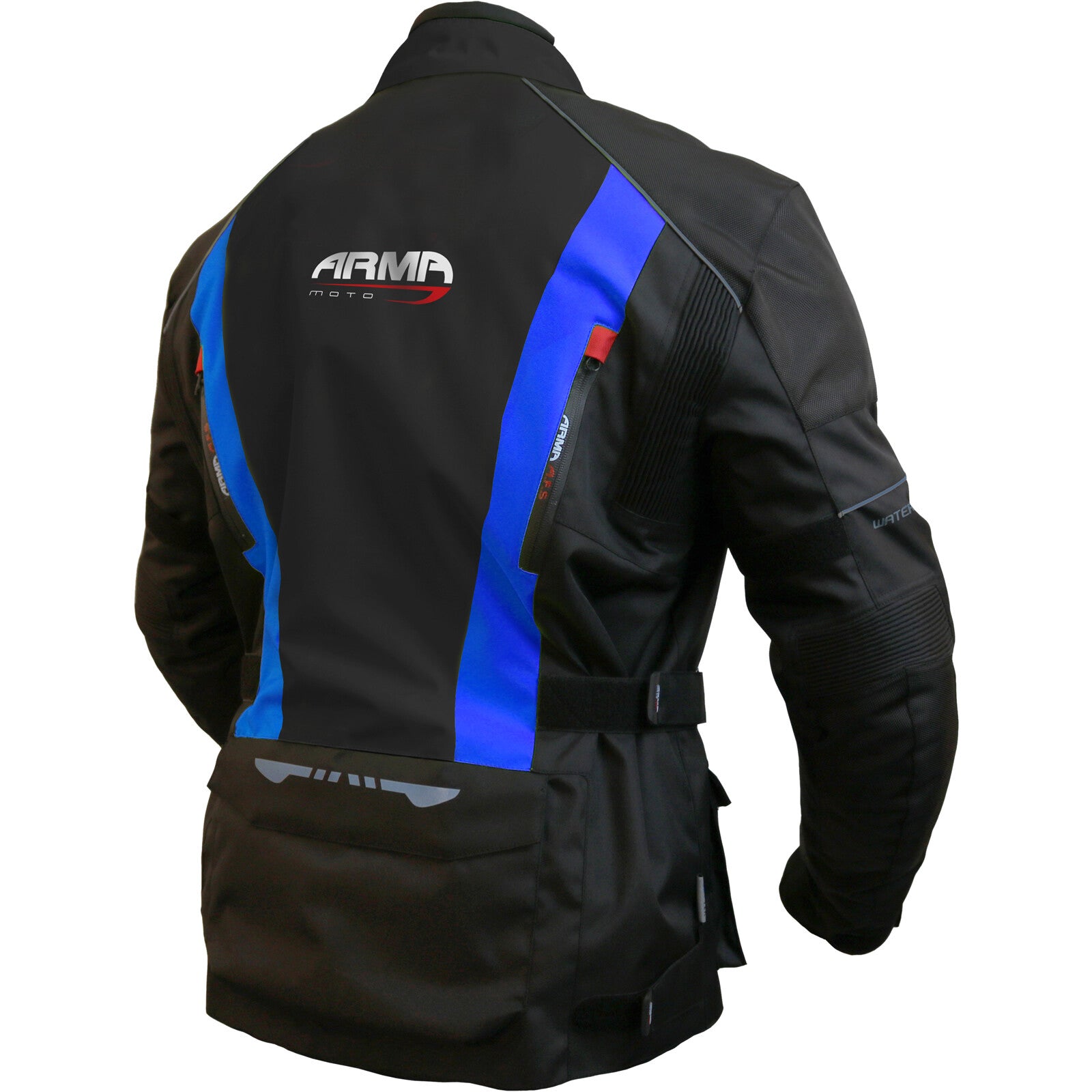 ARMR Moto Kiso 2 Waterproof Motorcycle Motorbike Jacket - Black/Blue