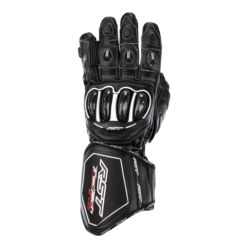 RST Tractech Evo 4 Leather CE Sports Motorcycle Motorbike Gloves - Black