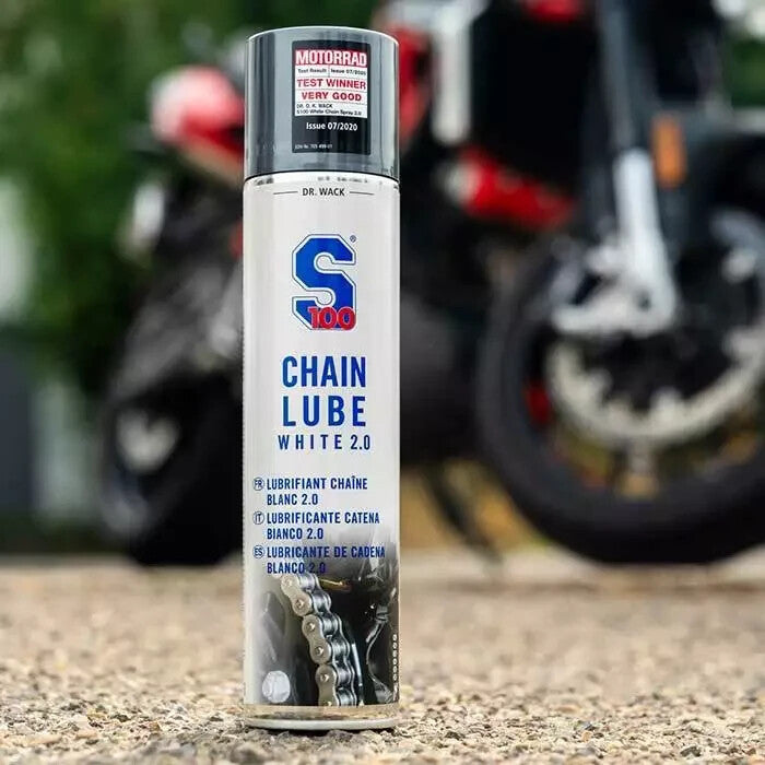 Dr Wack S100 Motorcycle Motorbike Chain Lube White 400ml