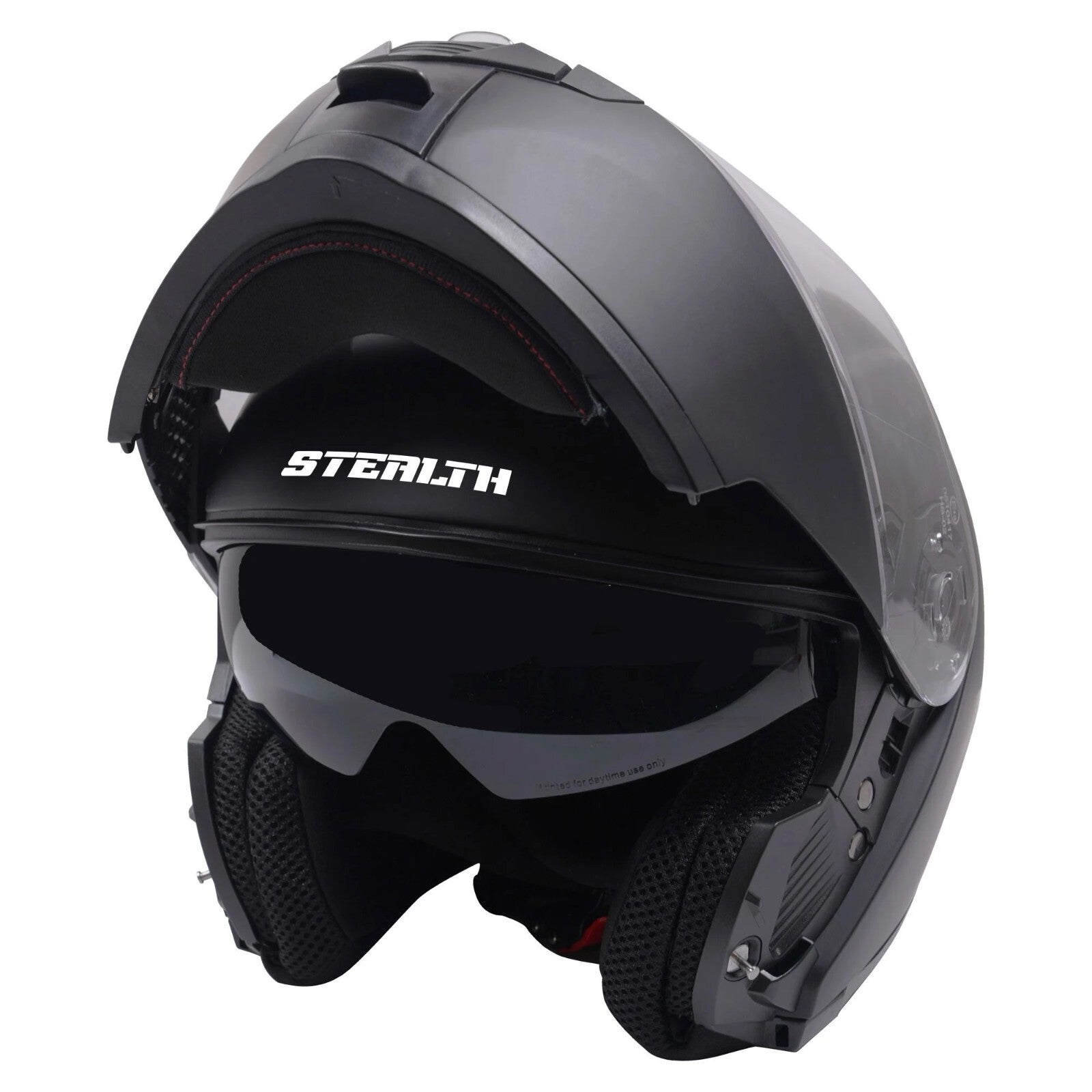 Stealth V159 ECE2206 Motorcycle Motorbike Flip Modular Helmet Plain Matt Black