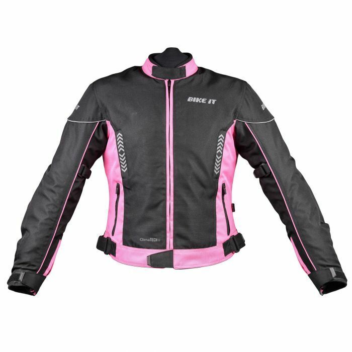 Bike It Insignia Textile Ladies Waterproof CEAA Motorcycle Motorbike Jacket Pink