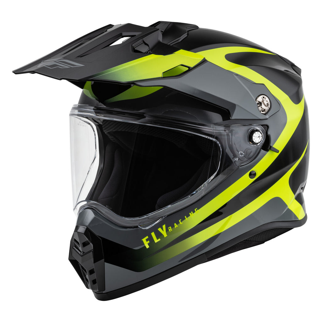 Fly Racing Trekker Pulse Dual Sport Adventure Motorcycle Bike Helmet Black HiViz