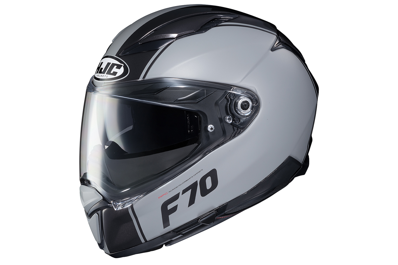 HJC F70 Mago Grey Lightweight Fiberglass Full Face Motorcycle Motorbike Helmet