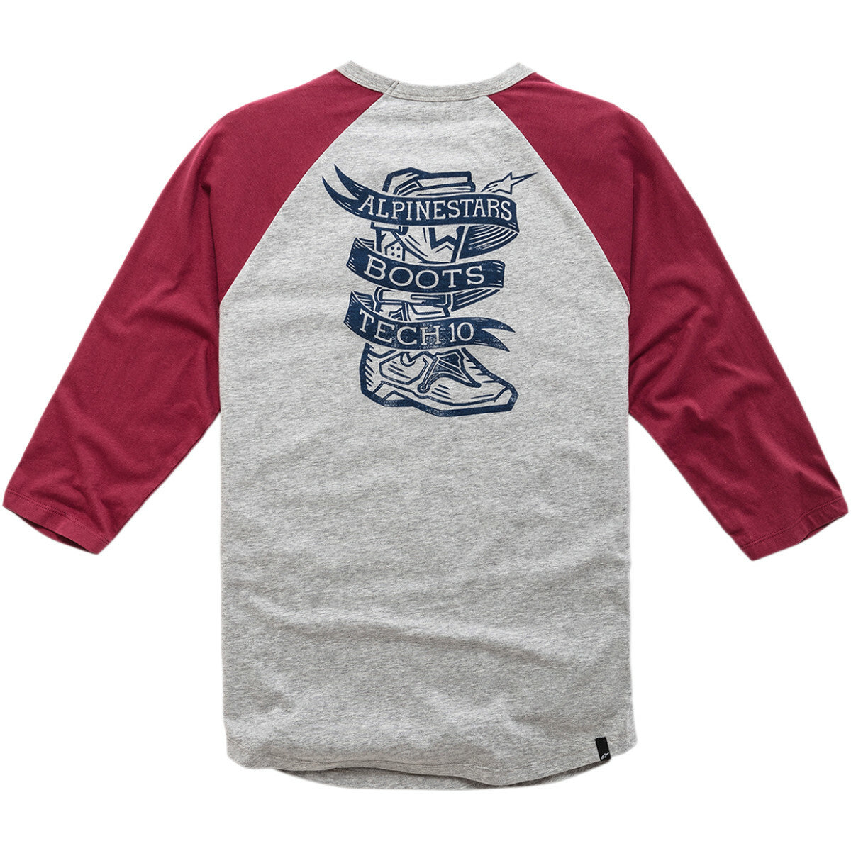 Alpinestars Booted Raglan Casual Racewear T-Shirt - Grey Red