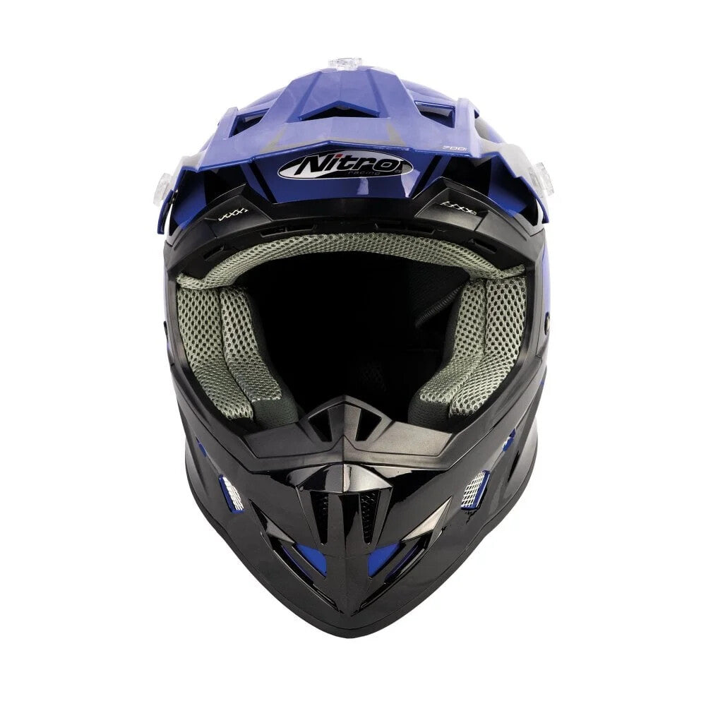 Nitro MX700 Podium MX Motocross Enduro Motorcycle Helmet Holeshot Black Blue