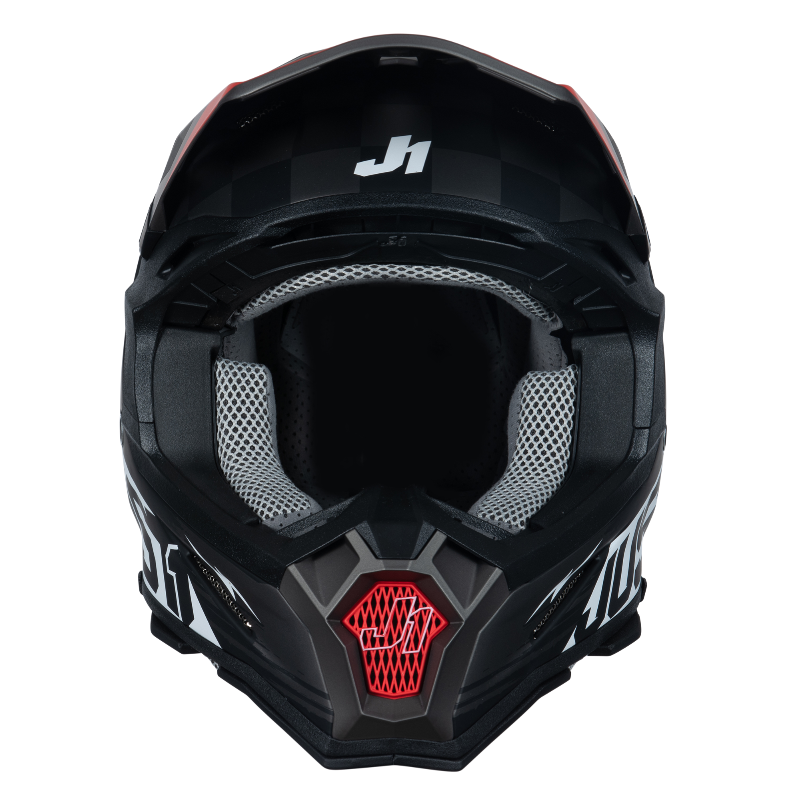 Just1 J22 Motocross Motorcycle Motorbike Helmet Flagman Red / Titanium / Black