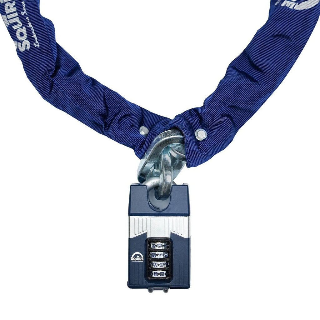 Squire Gold Motorcycle Bicycle Warrior 1.2M, 10mm Chain 65mm Combination Padlock