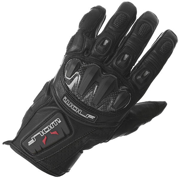 Wolf 2475 Kangaroo GT-S Sport Leather Motorcycle Motorbike Glove - Black