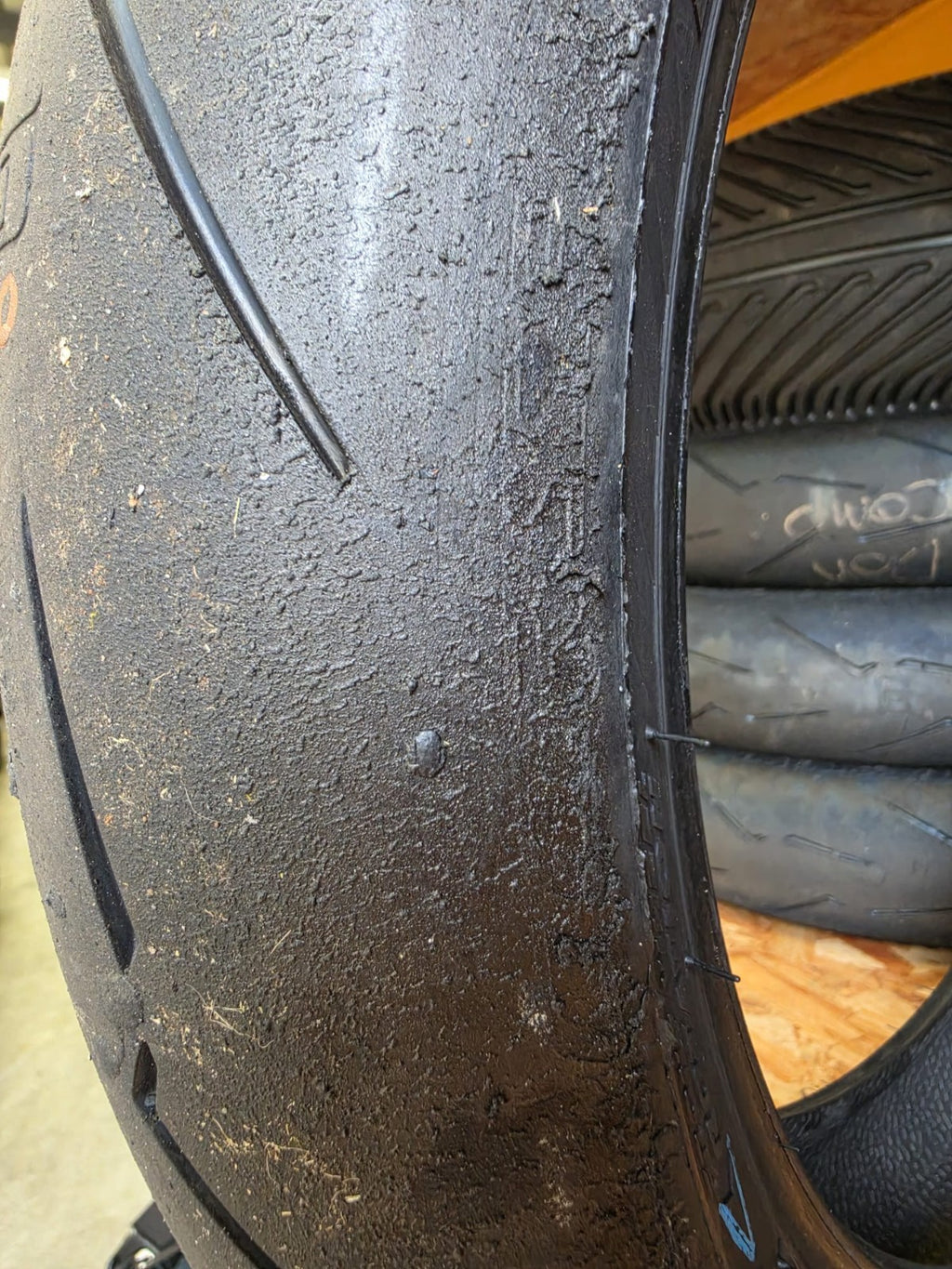 Pirelli Diablo Supercorsa SC1 V4 120/70-17 Grade A worn front BSB scrub tyre