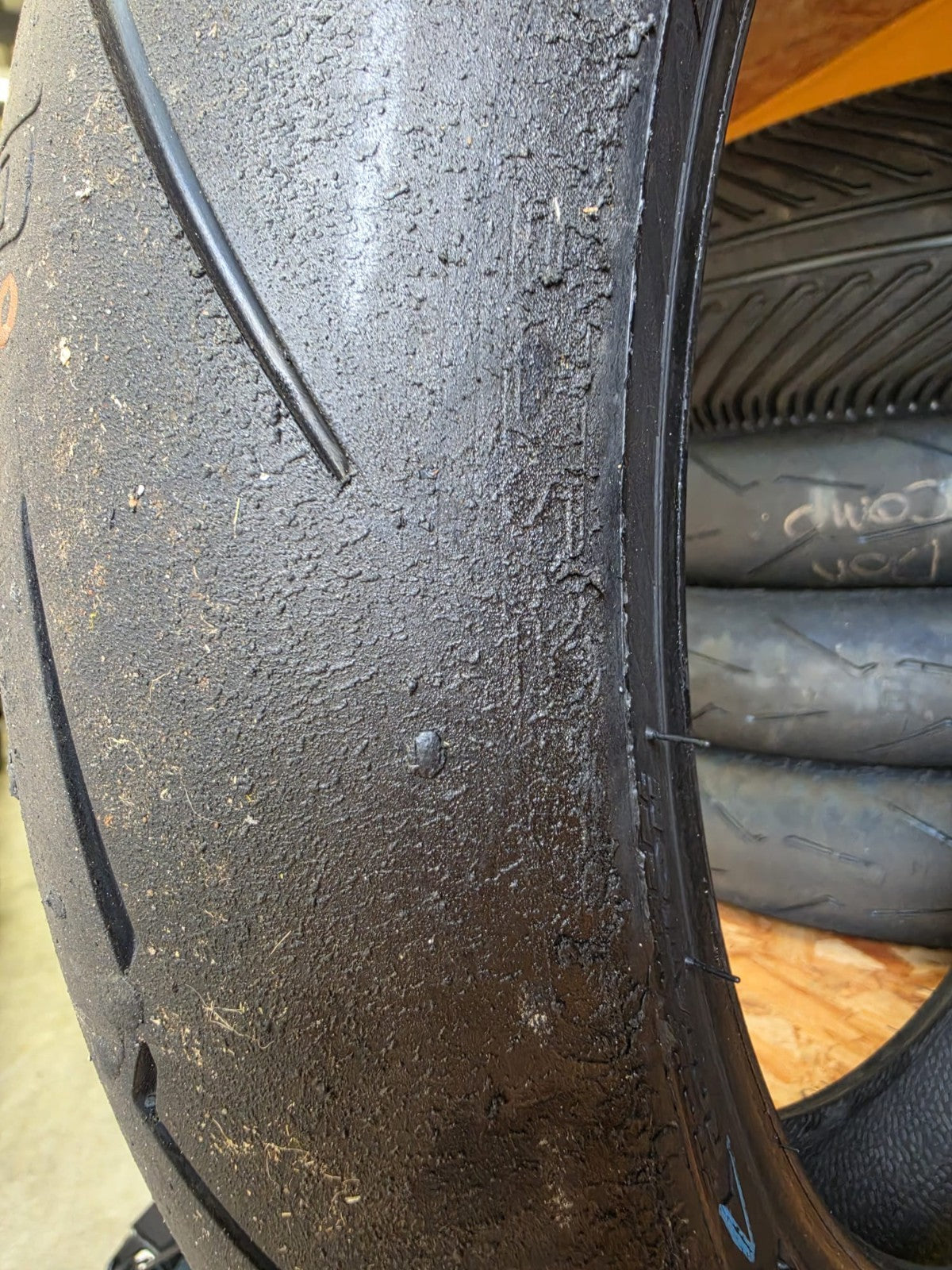 Pirelli Diablo Supercorsa SC1 V4 120/70-17 Grade A worn front BSB scrub tyre