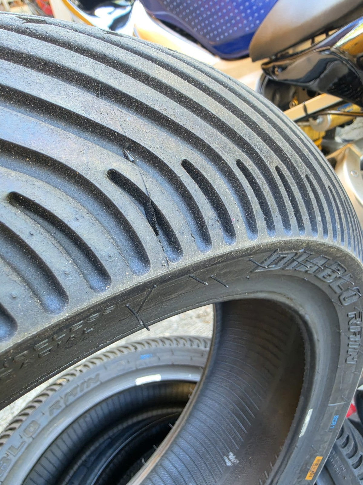 Pirelli Diablo Rain Rear SCR1 Part worn scub motorcycle tyre