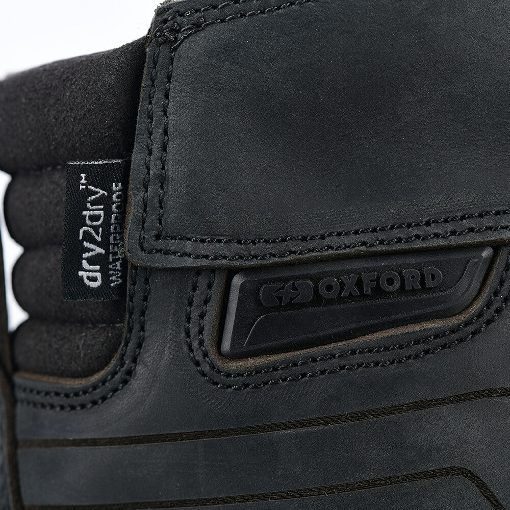 Oxford Kickback Waterproof Dry2Dry Motorcycle Motorbike Ankle Boot Black
