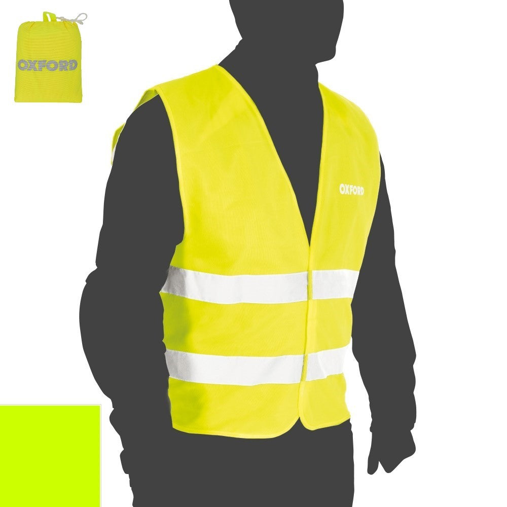 Oxford Bright Vest Packaway High Visibility Breathable Waistcoat Jacket S/M