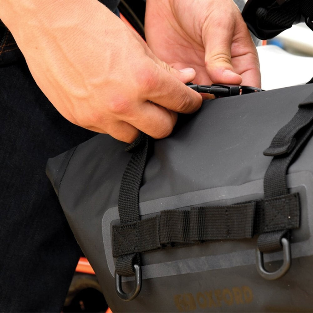 Oxford Aqua P32 Waterproof Roll Top Motorcycle Motorbike Strap On Panniers - 32L
