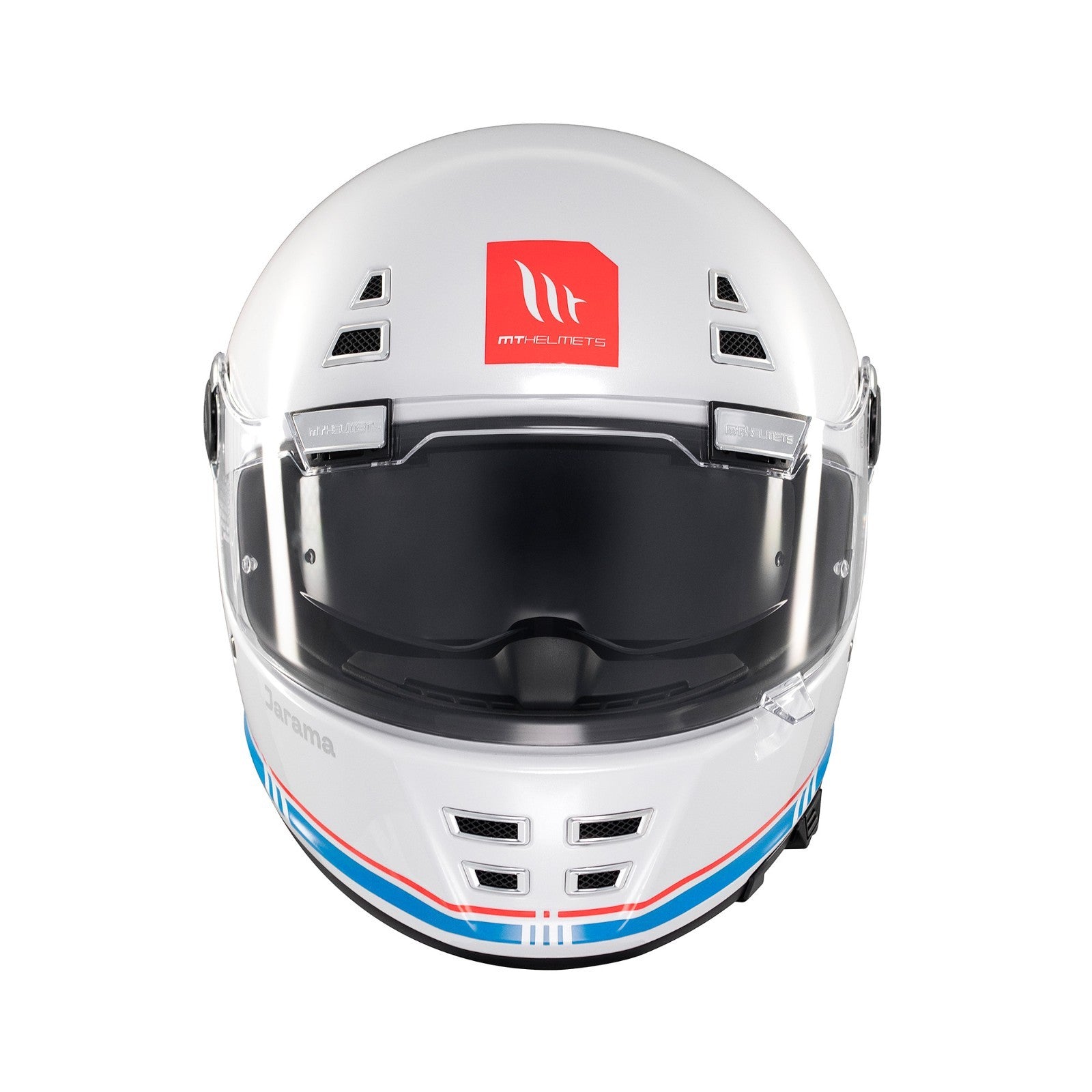 MT Jarama SV Plain Gloss White Classic Style Motorcycle Motorbike Helmet