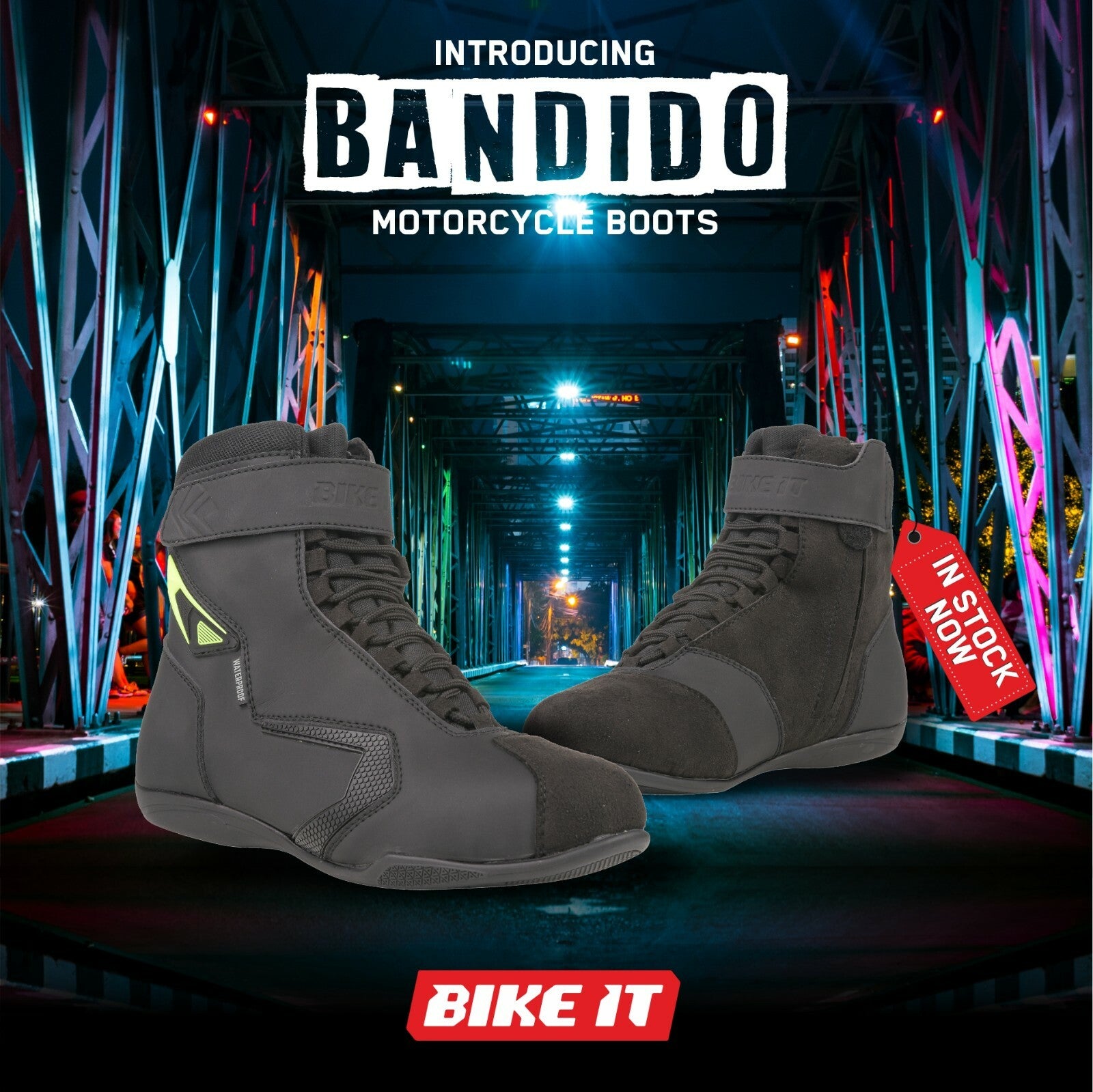 Bike It Bandido Low Profile Waterproof Black Street Motorcycle Motorbike Boot